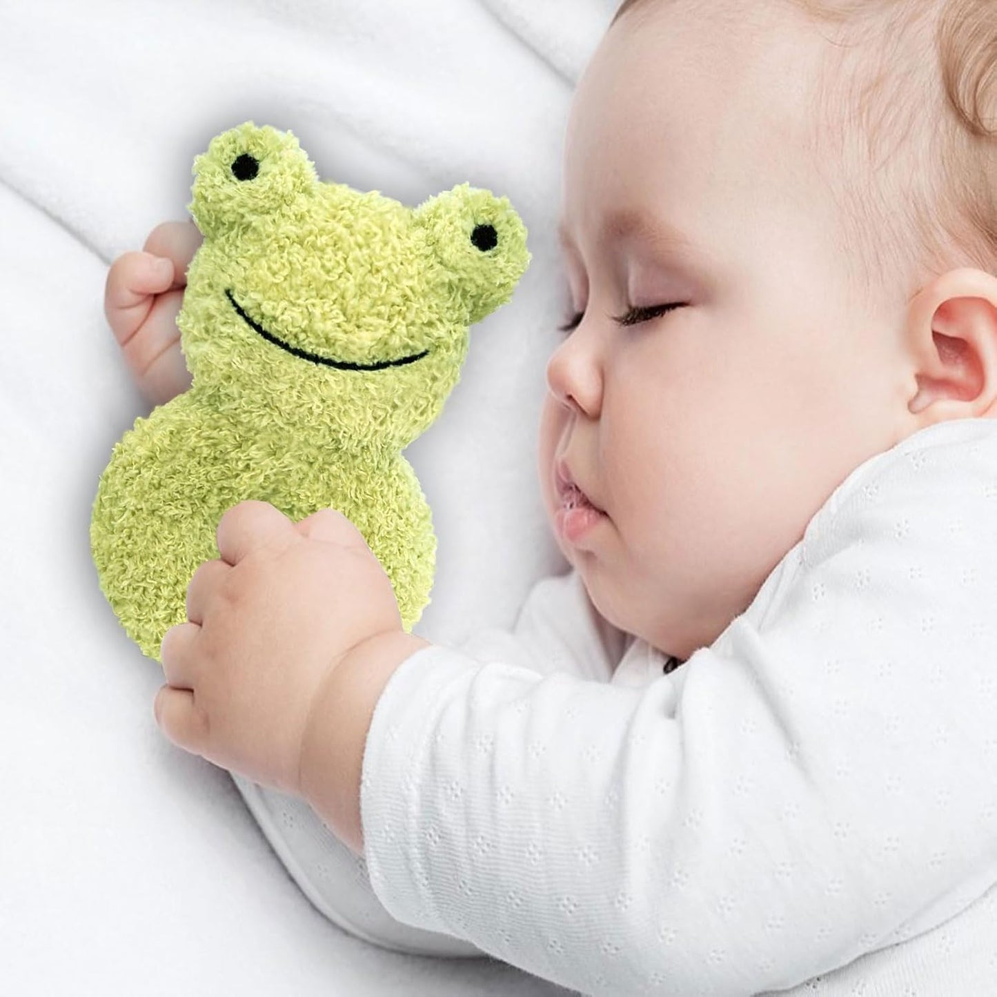 Baby Frog Soft Rattle Toy, Plush Frog Infant Shaker Rattle Easy-Grasp Stuffed Animal Toy, Gifts for Newborns Babies Toddlers Boys Girls, Green, 6 Inches