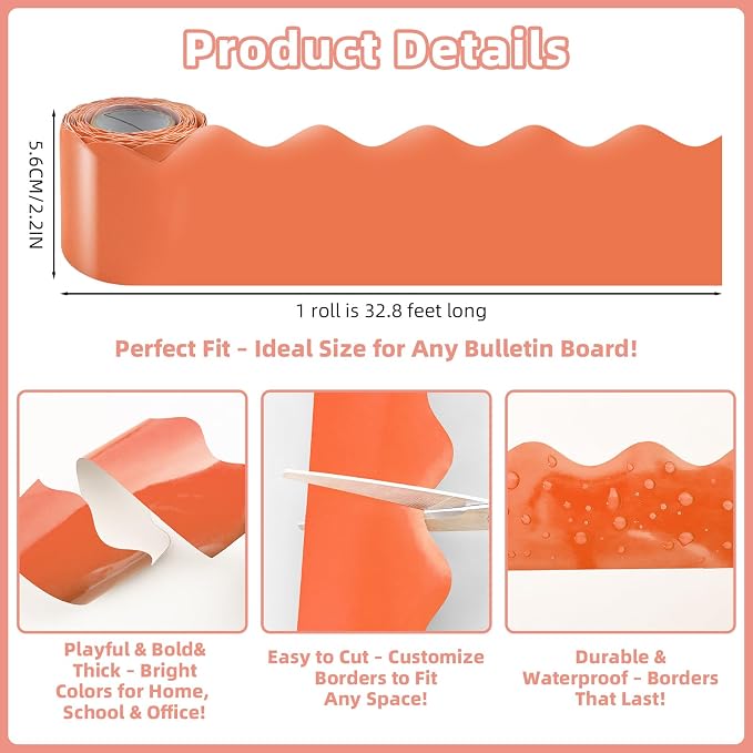 6 Rolls 196.8 Ft Fall Bulletin Board Borders