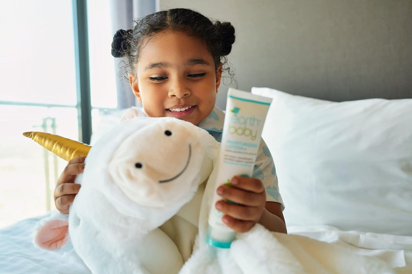 Earth Baby Moisturizing Lotion +, 3.8 Fl Oz, Hypoallergenic for Sensitive Skin, Natural and Organic, Pediatrician and Dermatologist Tested, Safe for Babies, Toddlers, and Kids