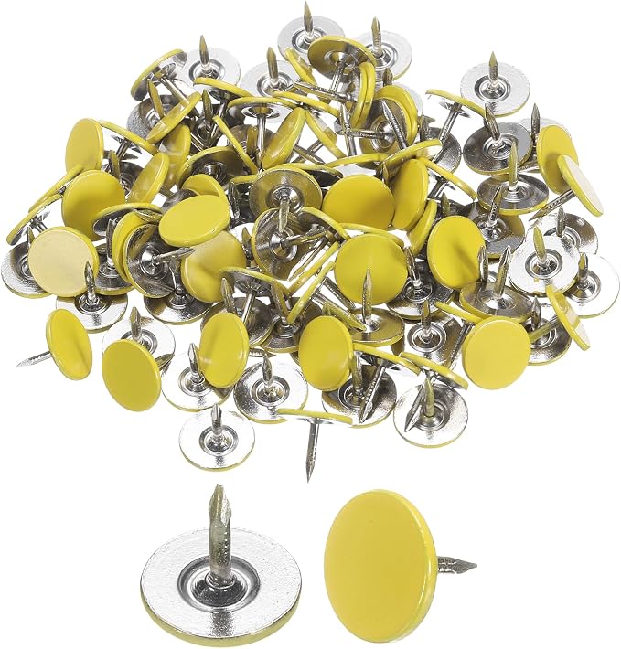 uxcell 150Pcs Upholstery Tacks, 11mmx10mm Flat Head Thumb Tack Decorative