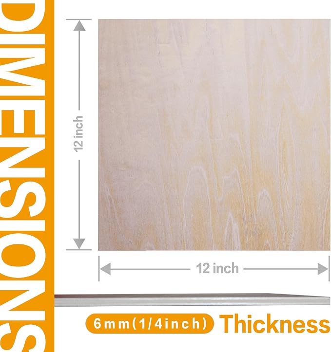 16 Pack Basswood Sheets 1/4 inch, 6mm Basswood