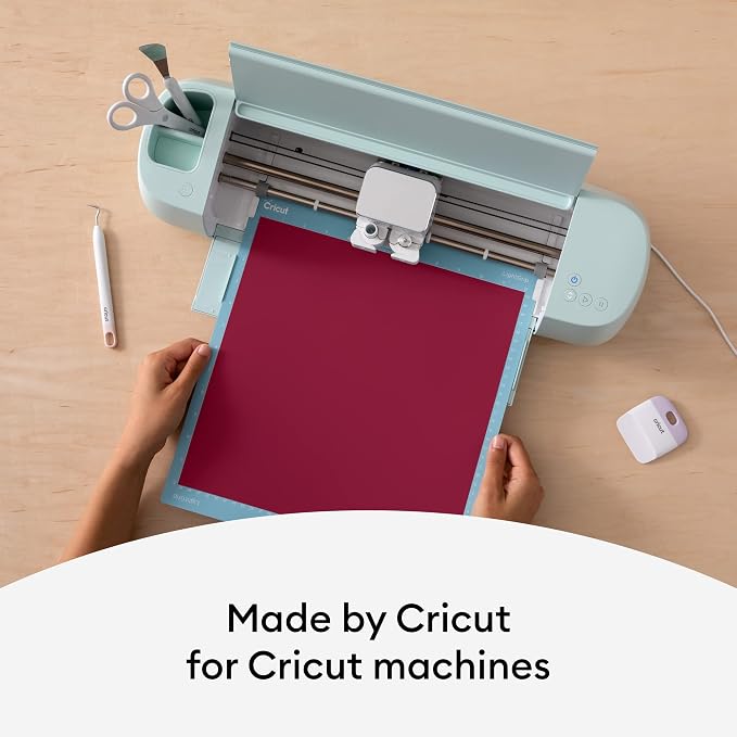Cricut Premium Permanent Vinyl, Dark Red - 4ft Roll | Compatible