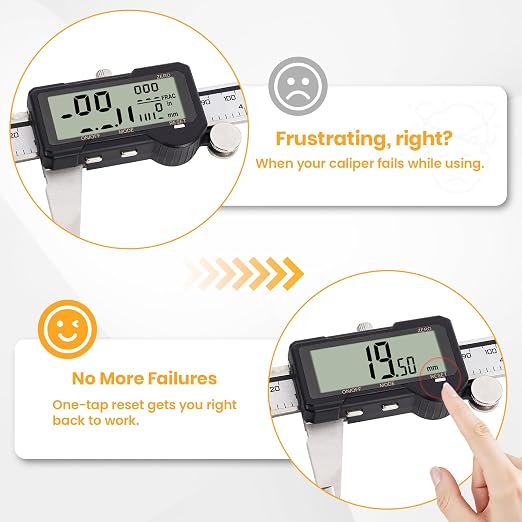 HARDELL Digital Caliper 6 Inch Rechargeable Calipers One-Key Reset | Caliper