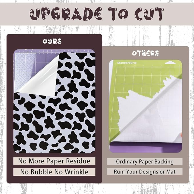 Tintnut Cow Spots Permanent Vinyl Cowhide Adhesive Vinyl Roll 12in x 5ft |