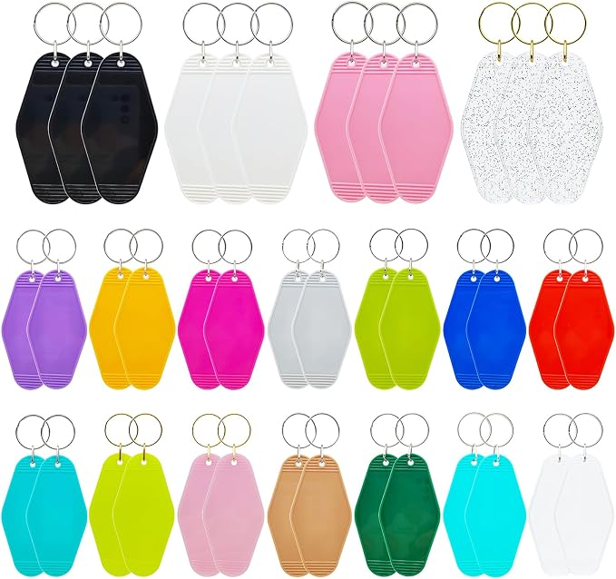 40pcs Blank Hotel Keychains Bulk Vintage Motel Keychain Vinyl Keychains Car