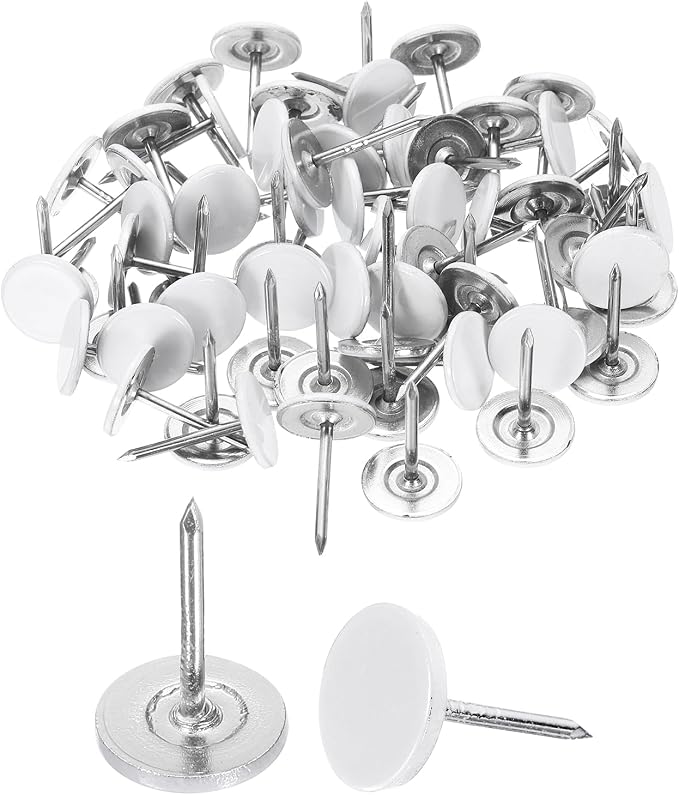 uxcell 150Pcs Upholstery Tacks, 11mmx17mm Flat Head Thumb Tack Decorative
