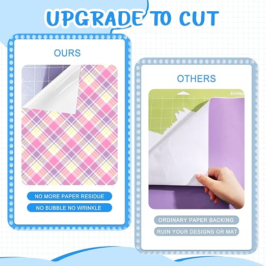Tintnut Easter Permanent Vinyl 10Pcs 12"x10" Pink Plaid Adhesive Vinyl | Spring