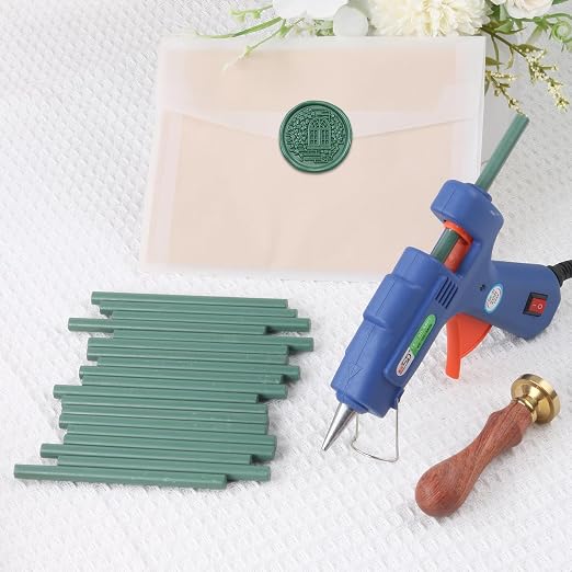 Olive Green Sealing Wax Sticks, WASOHLING 20Pcs Glue Gun Wax Seal Sticks