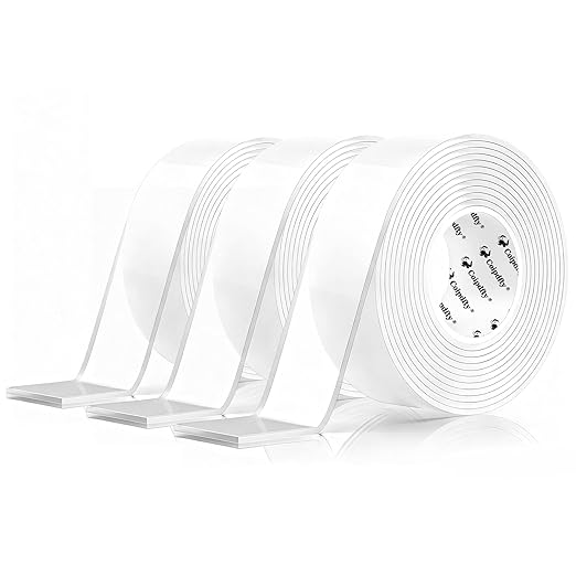 Double Sided Tape Heavy Duty for Wall Decor No Damage to Paint, Nano Two Sided