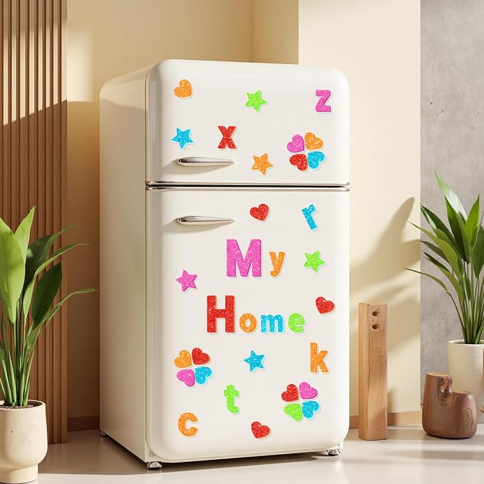 Glitter Foam Letter Stickers 335 Pcs Self-Adhesive Uppercase & Lowercase ABC