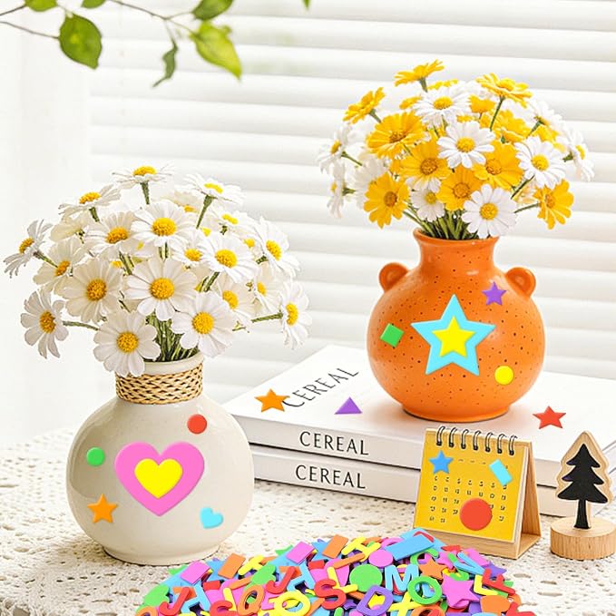 1488Pcs Foam Stickers, 8Colors Foam Shape Letter Stickers