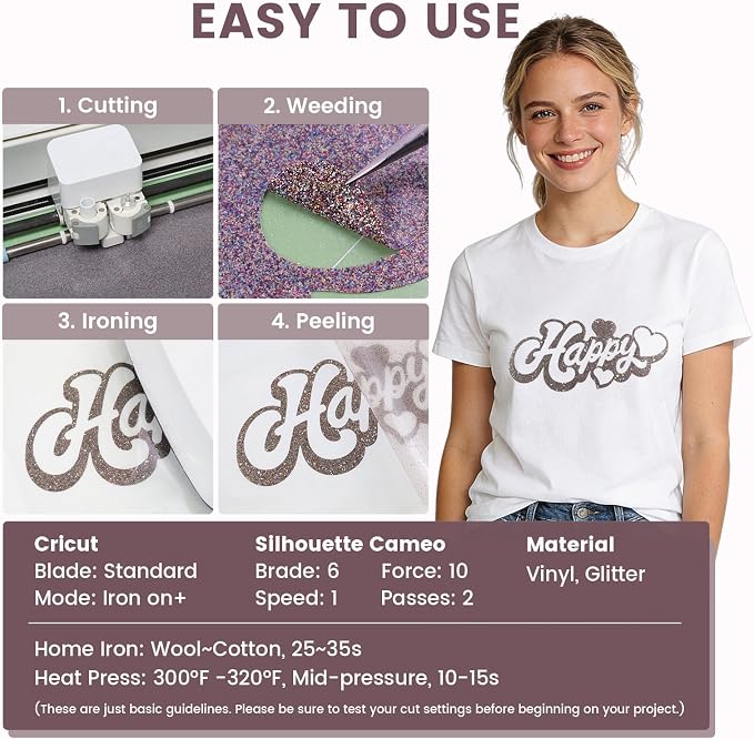 Glitter HTV Heat Transfer Vinyl Roll