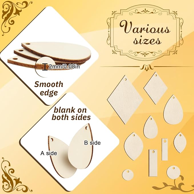 HAPY SHOP 300 Pieces Unfinished Wooden Earrings