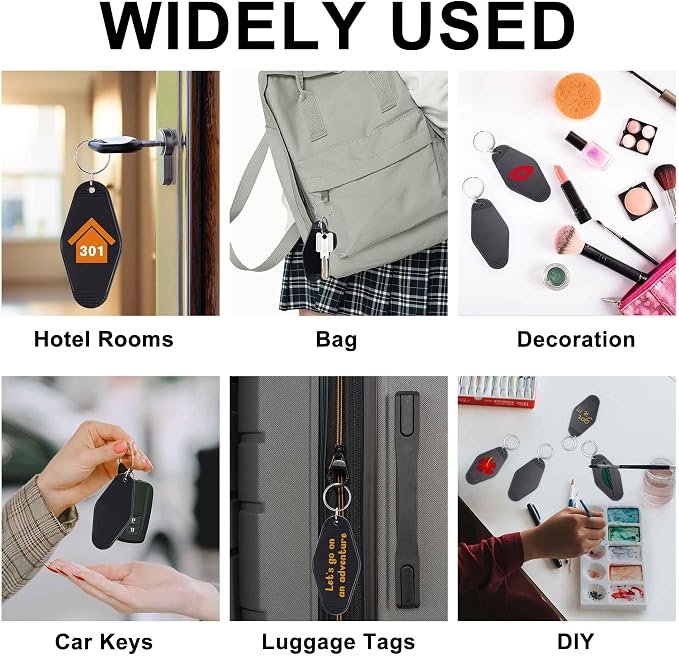 Yoption 20pcs Blank Motel Keychain Bulk