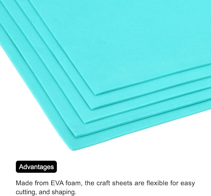 MECCANIXITY EVA Foam Sheets Blue Green 35.4 Inch x 19.7 Inch 2mm Thick Crafts