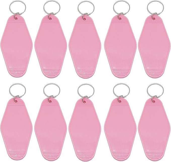 10pcs Blank Hotel Keychains Bulk Vintage Motel Keychain Vinyl HTV printing