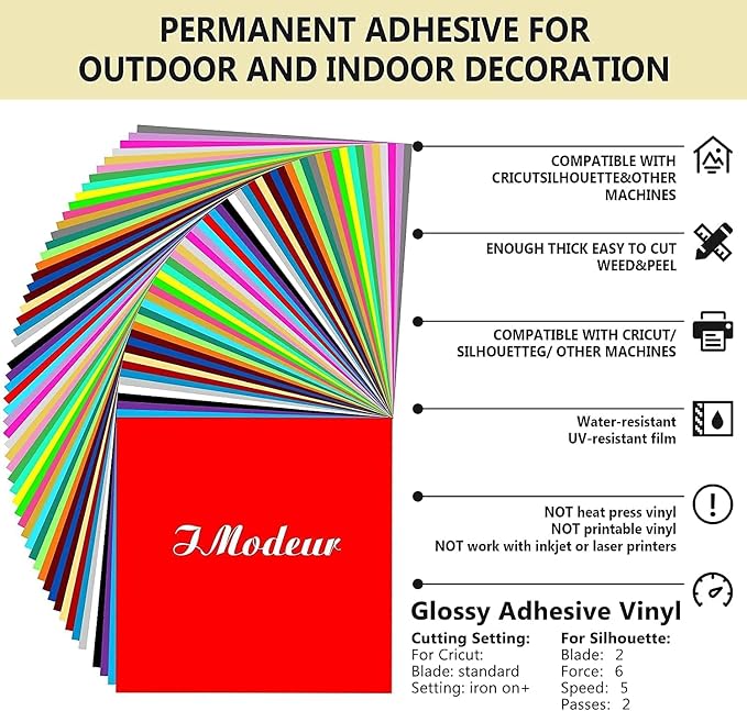 IModeur Permanent Adhesive Backed Vinyl Sheets