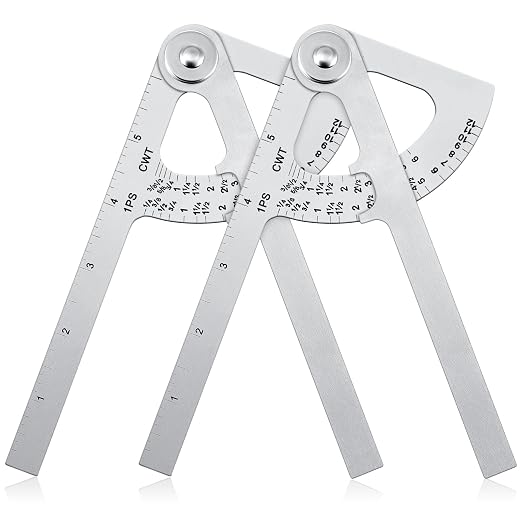 Moxweyeni 2 Pack Pipe Caliper Measuring Tool 7 Inch Stainless Steel Pocket Pipe