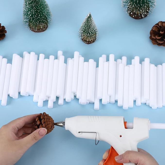 72 Pack White Hot Glue Sticks Bulk, 4 x 0.43 in High and Low Temp Adhesive Glue