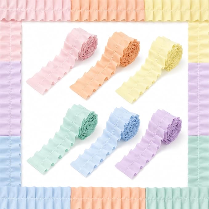 6 Rolls 40 Ft Ruffled Bulletin Board Borders Back to School Classroom Decor