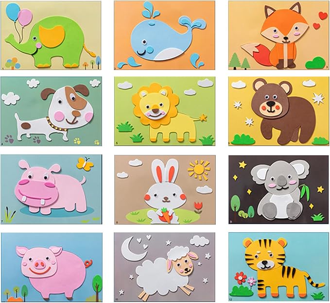 Lovyan 3D EVA Foam Stickers for Toddlers 12PCS Sticky Foam DIY Craft Preschool
