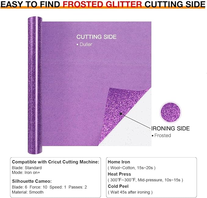 HTVRONT Glitter HTV Heat Transfer Vinyl Roll