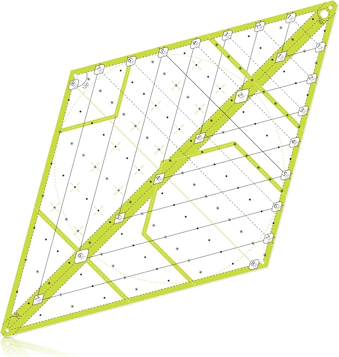 Kanayu 60 Degree Diamond Ruler Acrylic Patch Templates 60 Degree Triangle Ruler