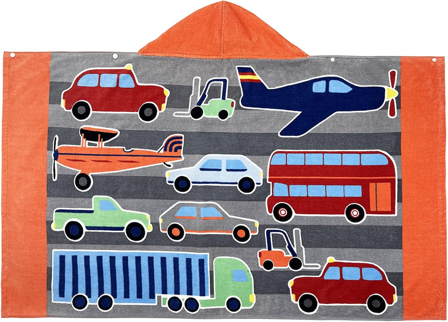 BANGSAUR Kids Hooded Beach Bath Pool Towels, 100% Cotton 50"x30" Wrap Blanket, Toddlers Boys 3-12 Years Coverup Towel Aircraft N