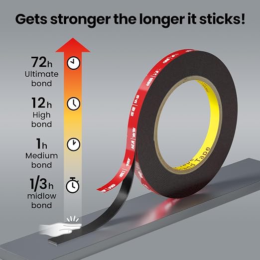 Double Sided Heavy Duty Mounting Tape, 2 Rolls, Waterproof, High Temp Resistant