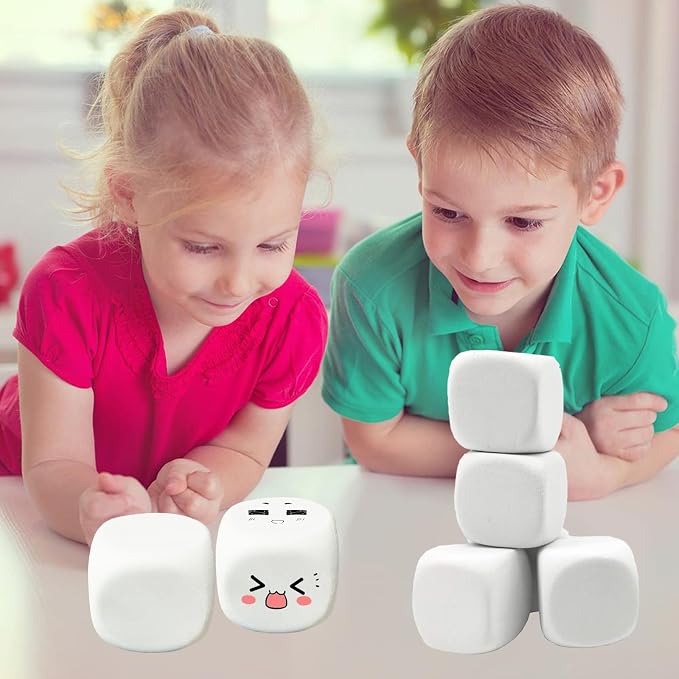 White EVA Foam Dices for Kids Graffiti, Building Blocks, Creative Painting