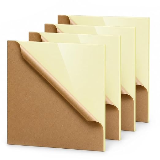 Macaron Pastel Cast Acrylic Sheets 12x12 1/8" | Dual finish matte & glossy cast