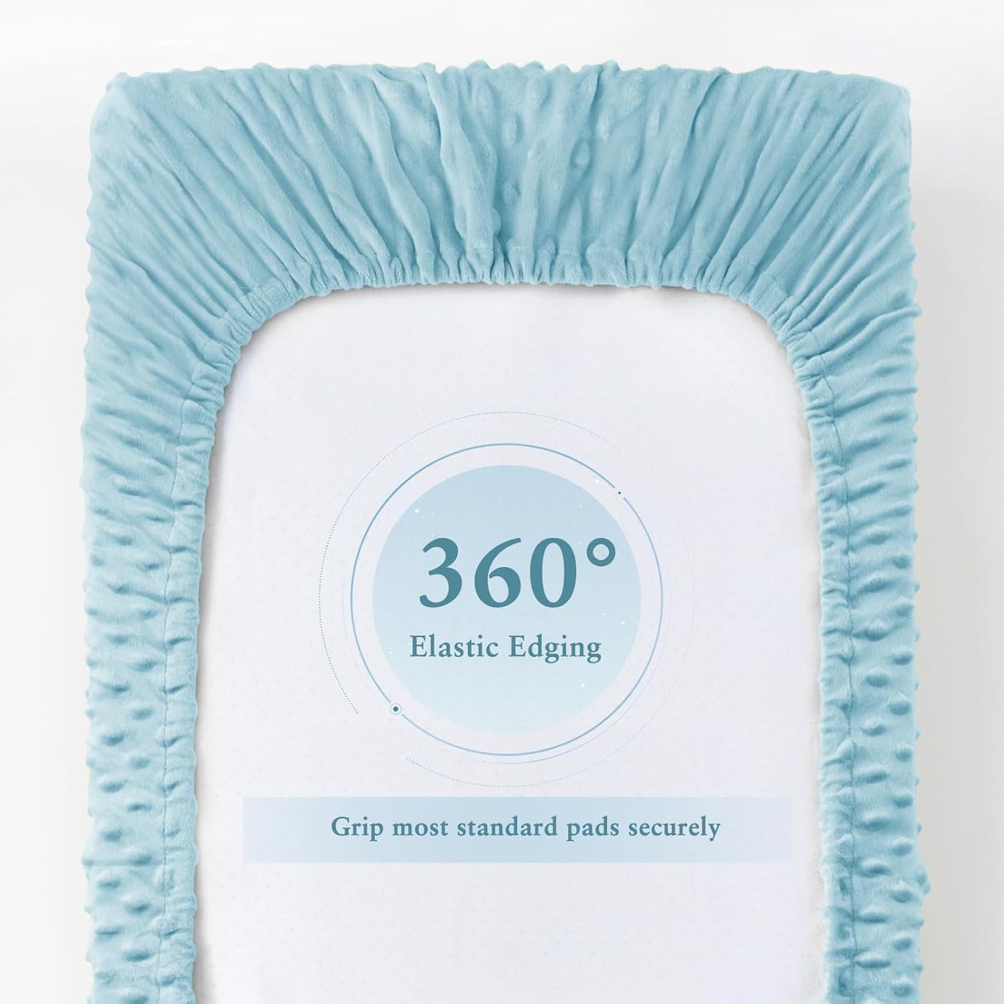 Homiest 2 Pack Changing Pad Cover, White + Light Blue Changing Table Sheets, Ultra Soft Fleece Minky Dot Fabric, Breathable Comfortable Diaper Pad Cover for Girls and Boys, Machine Washable