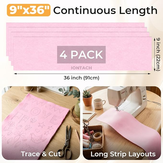 IONTACH 9" X 36" Soft Felt Sheets 1.6mm Thick | Acrylic Felt Fabric