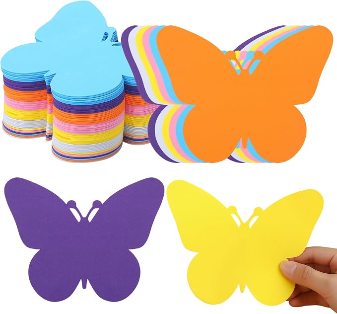 Ireer 48 Pcs Large Foam Butterfly Cutouts 6 Inch Colorful Spring Bulletin Board
