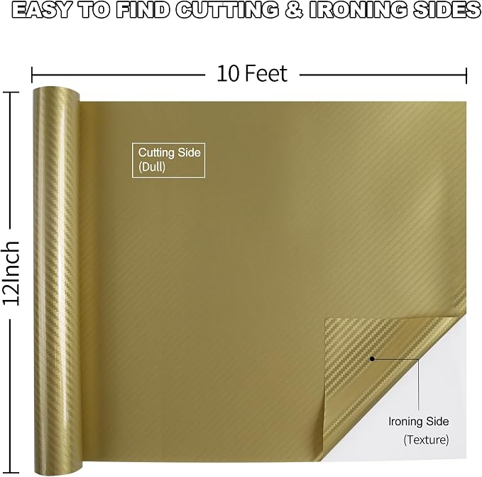 guangyintong Heat Transfer Vinyl Carbon Gold HTV Rolls, HTV Vinyl