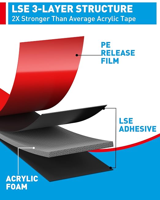 EMITEVER 0.94IN x 18FT Double Sided Tape Heavy Duty, Tesa Acrylic Foam |