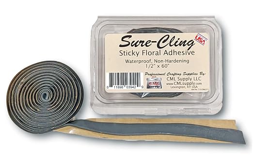 CML Supply Sure-Cling Floral Adhesive Putty, Waterproof, Non-Hardening 5-ft roll