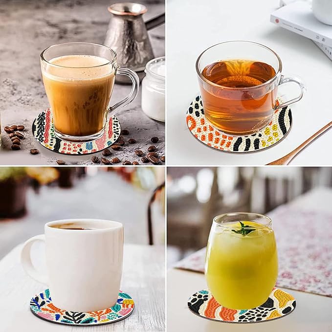 EWJRNSF 8 PCS Diamond Art Coasters Kit, Small Diamond Painting Coasters