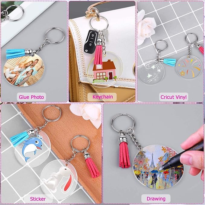 Acrylic Blank Keychains, Shynek Clear Keychain Blanks