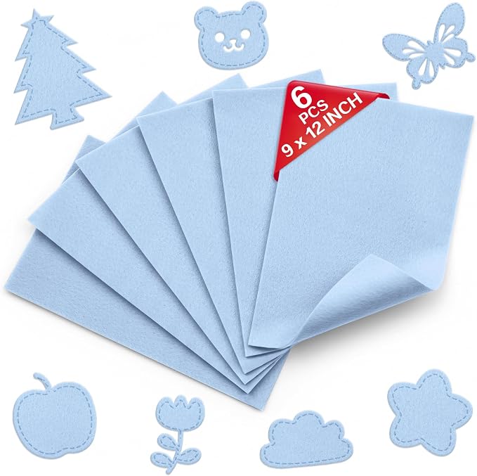 Baby Blue Soft Felt Sheets for Crafts, 1.6mm Thick, Kids' Crafts, DIY Projects