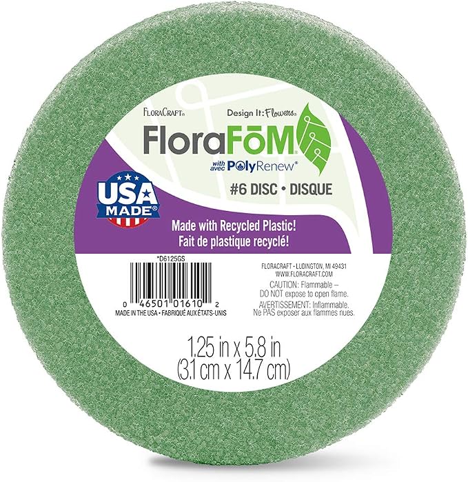 FloraCraft FloraFōM Disc 1.25 Inch x 5.8 Inch Green