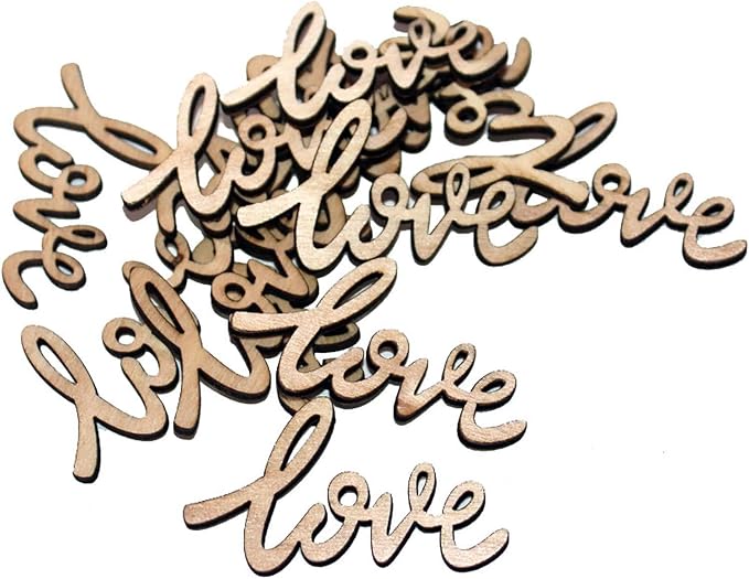 30pcs Little Love Wood Crafts DIY Cutout Wooden Slices Embellishments