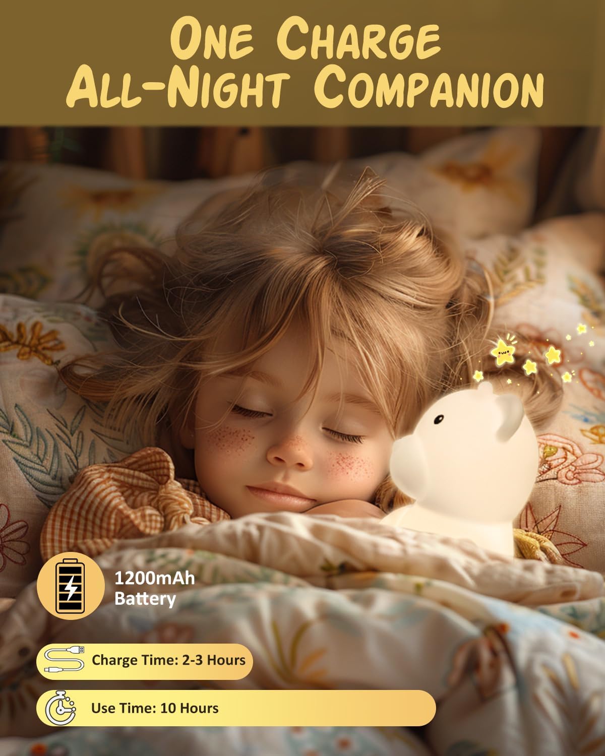 Night Light for Kids, Rechargeable Dimmable Silicone LED Nightlight with 7 Colors, Baby Nursery Night Lamp, Touch Squishy Lamp, Cute Gifts for Girls, Boys, Toddler Room Decor, Bear