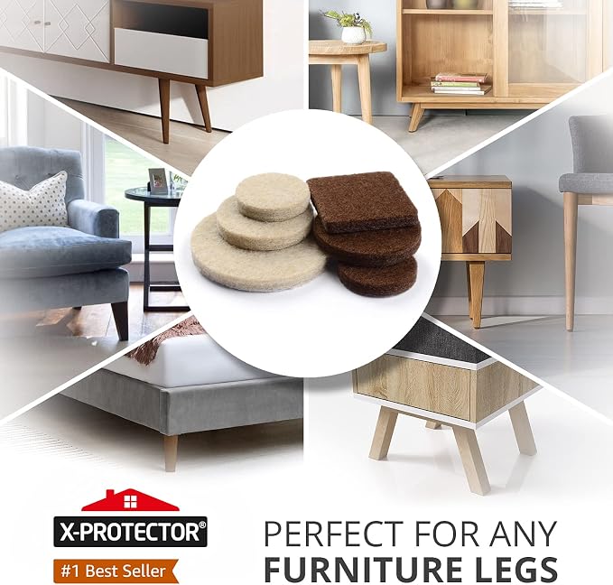 Felt Furniture Pads X-PROTECTOR 133 PCS Premium Furniture Pads