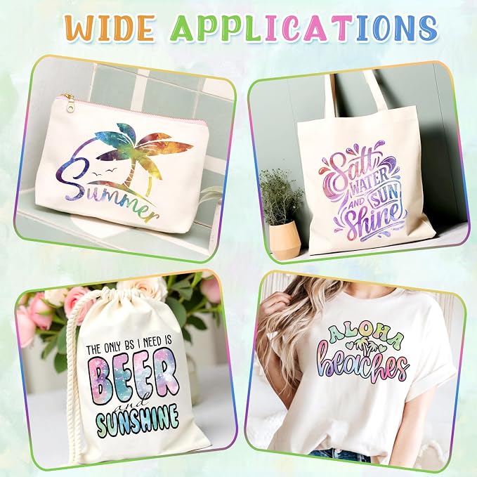 Tintnut Spring Tie Dye Heat Transfer Vinyl, PU HTV sheets, easy cut & weed
