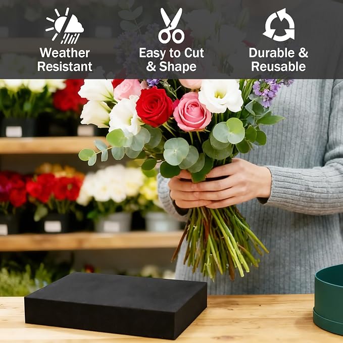 Prashent 3 Pcs Black Floral Foam Blocks
