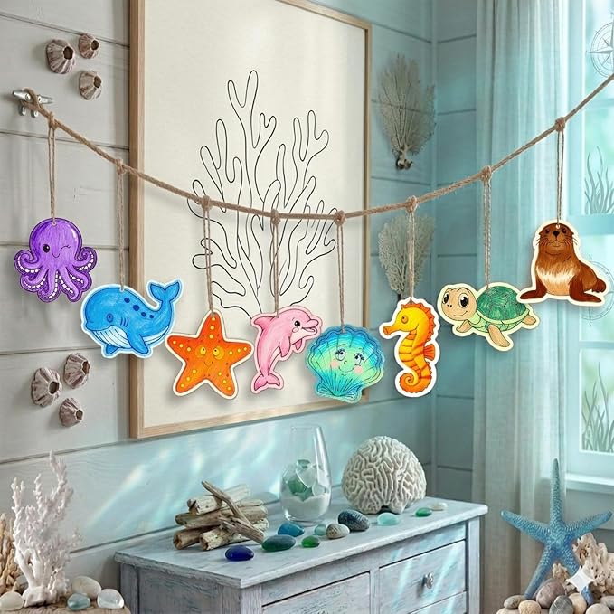 80PCS Unfinished Ornament Wood Crafts, Painting Blank Wooden Cutouts | DIY 10