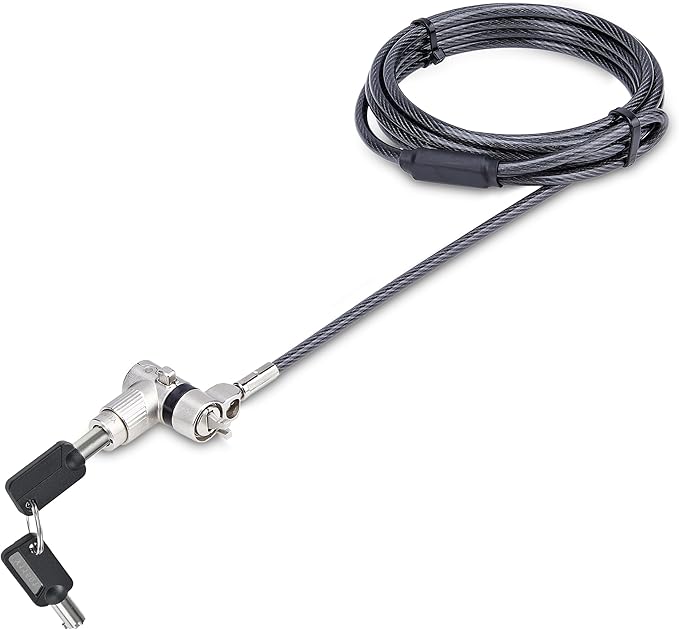 StarTech.com Universal Laptop Lock 6.6ft (2m), Security Cable for Notebooks Compatible with Noble Wedge/Nano/K-Slot, Keyed Locking Cable, Cut-Resistant Carbon Steel Cable, TAA (UNIVK-Laptop-Lock)