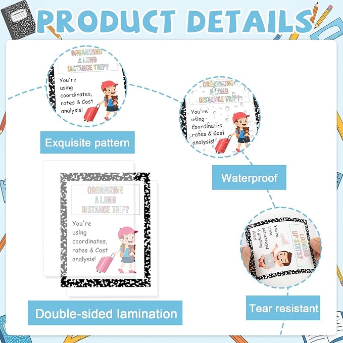 Math Bulletin Board Set Mathematics Composition Notebook Classroom Decoration