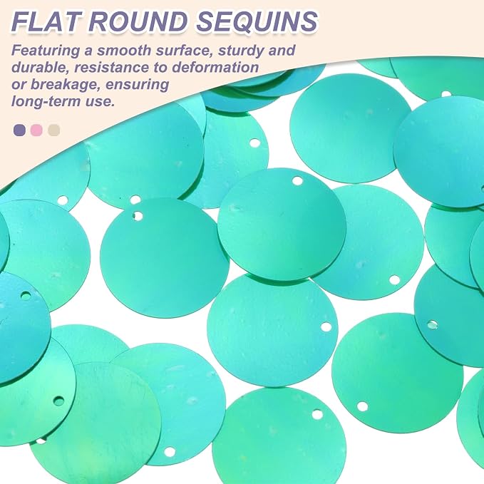 MECCANIXITY 700 Pcs Flat Round Sequins 15mm/0.6 Inch Loose Paillettes Craft